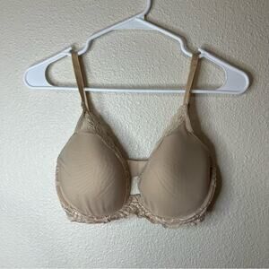Natori 22030 tan nude feather lace mesh bra 32DDD
